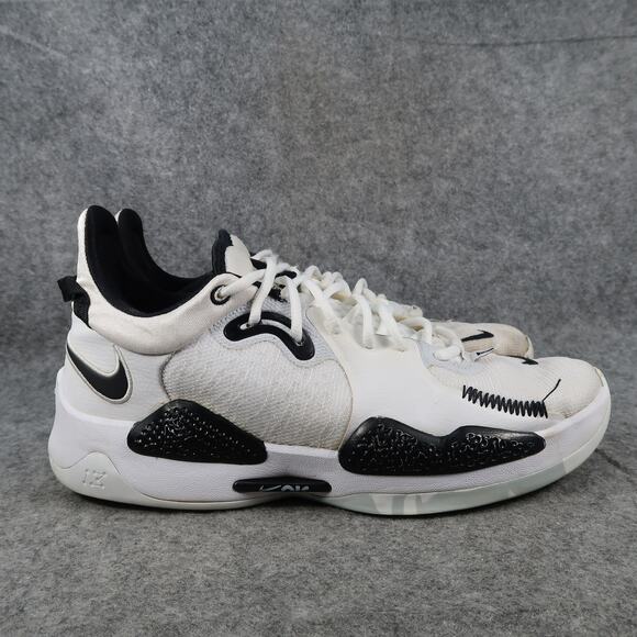 Nike Shoes Mens 10 Basketball Sneaker PG 5 Athletic Trainer White Black Sport - Picture 1 of 15